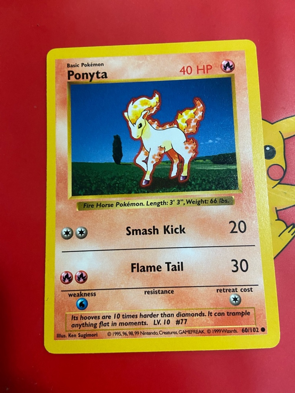 Pokemon Card - Ponyta Base Set (Shadowless) 60/102 Common